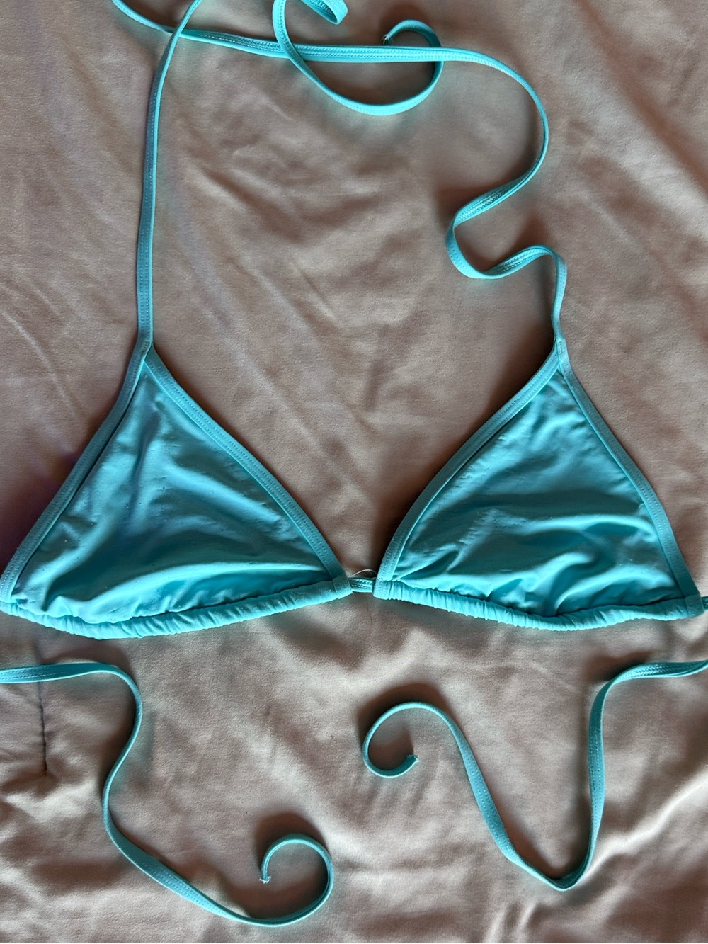 Women’s Aqua Triangle Bikini Top - Light Blue XS